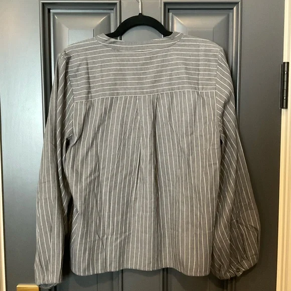 Madewell Gray Striped Women's Top size L - Picture 2 of 3